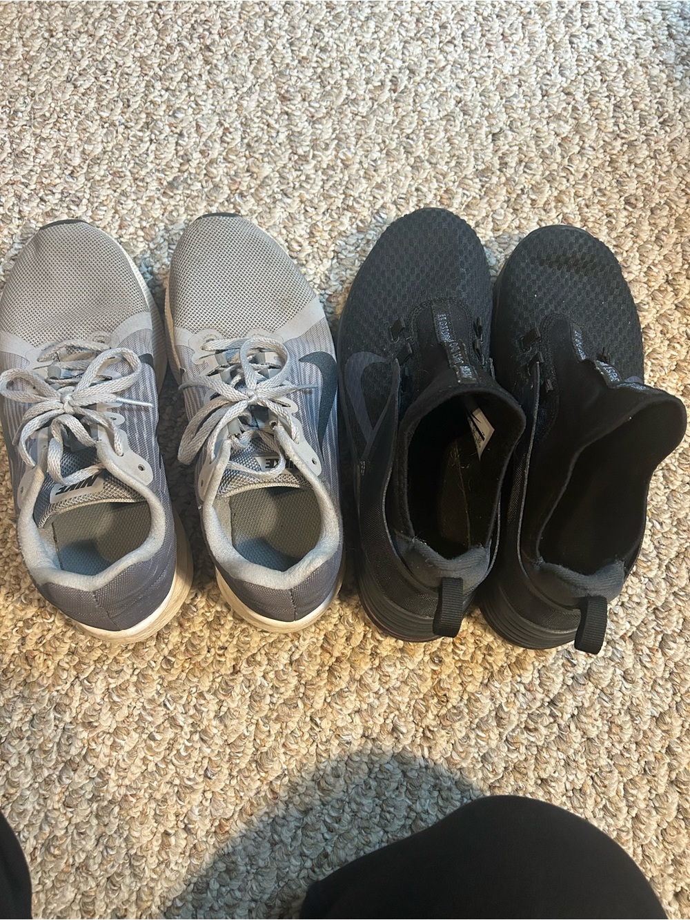 Nike' Gray and Black Athletic Sneakers